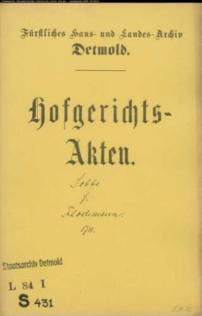 Sobbe, Johann Ernst gegen Apotheker Caspar Flochmann (Flogmann) - Schuldforderung