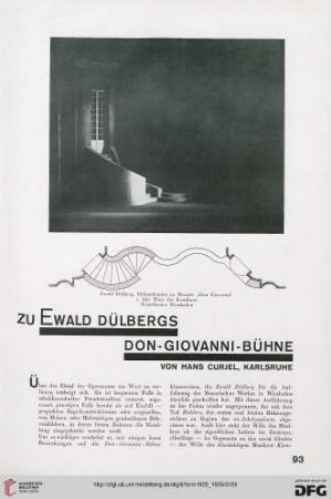 1: Zu Ewald Dülbergs Don-Giovanni-Bühne