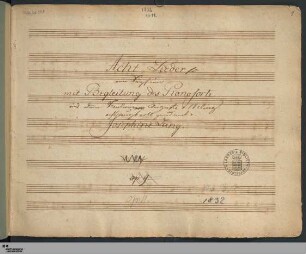 e: Acht Lieder für eine Singstimme mit Begleitung des Pianoforte - Cod.mus.II.fol.53,e