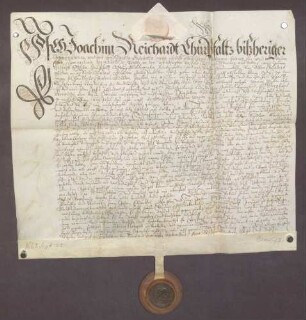 Joachim Reichardt, Kammerdiener, verschreibt sich gegenüber der Landschreiberei Heidelberg wegen 600 Gulden Kapital.