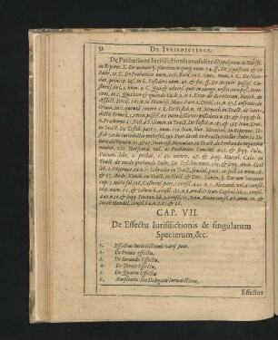 Cap. VII. De Effectu Iurisdictionis & singularum Specierum & c.