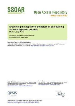 Examining the popularity trajectory of outsourcing as a management concept