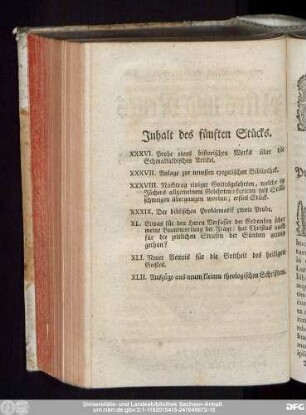 Inhalt des fünften Stücks.