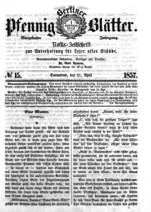No. 15, Sonnabend, den 11. April