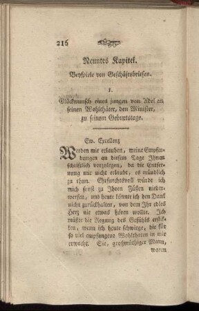 Neuntes Kapitel. Beyspiele von Geschaeftsbriefen