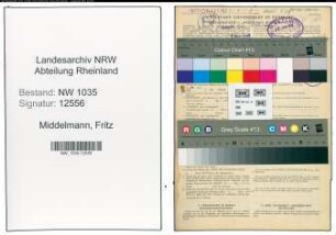 Entnazifizierung Fritz Middelmann , geb. 25.04.1888 (Buerobeamter)