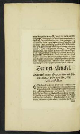 Der c.xi. Artickel. - Der c. xx. Artickel.