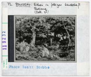Théodore Rousseau: Eichen in felsiger Landschaft