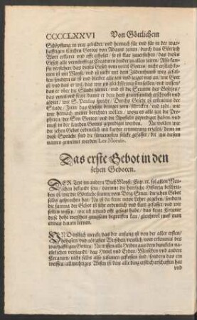 Das erste Gebot in den zehn Geboten.