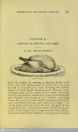 Chapter X. Removes of Poultry and Game