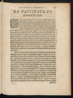 De Paucitate Fidelium in Ecclesia.