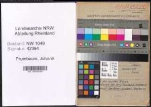 Entnazifizierung Johann Prumbaum , geb. 04.08.1891 (Postbeamter)