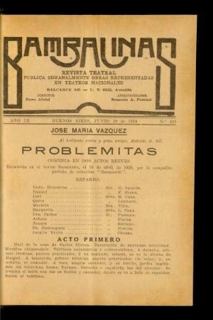 Problemitas : comedia en dos actos breves