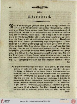 XIII. Theophrast