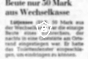 Beute nur 50 [Name maskiert] Wechselkasse