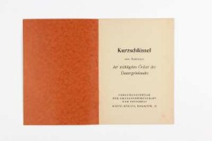 Kurzschlüssel zum Bestimmen der wichtigsten Gräser des Dauergrünlandes