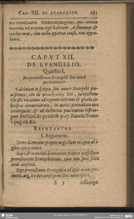 Caput XII. De Evangelio