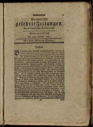 Siebentes Stück, den 14ten Februar, 1789.