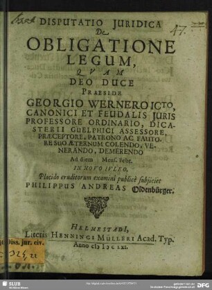 Disputatio Iuridica De Obligatione Legum