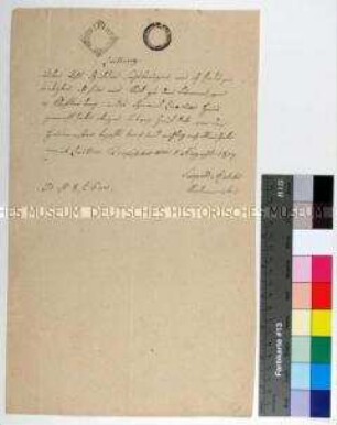Quittung des Seilmachers Leopold Richter über Erhalt von acht Gulden und sechs Kreuzern für ein Seil