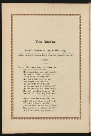 Vierte Abtheilung. Luther's Zimmerlein auf der Wartburg