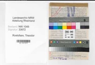 Entnazifizierung Theodor Roelofsen , geb. 29.03.1893 (Zugfuehrer)