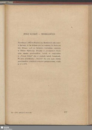 Jurij Kubaš – Worklečan