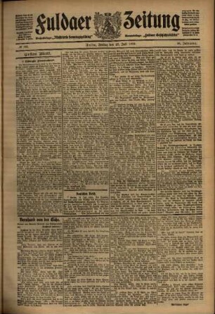 Erste Ausgabe vom Freitag, den 23. Juli 1909.
