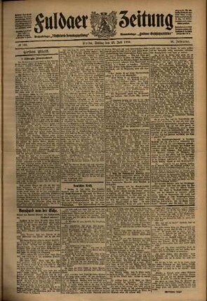 Erste Ausgabe vom Freitag, den 23. Juli 1909.