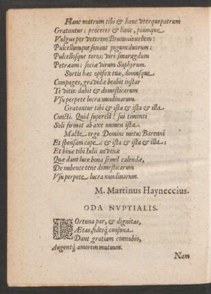 Oda Nuptialis.