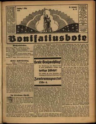 Erste Ausgabe vom Sonntag, den 05. März 1933.