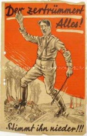 Flugblatt gegen Adolf Hitler anlässlich der Reichspräsidentenwahl 1932