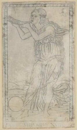Melpomene, Blatt Nr. 17 aus der E-Serie der sogenannten Tarock-Karten des Mantegna