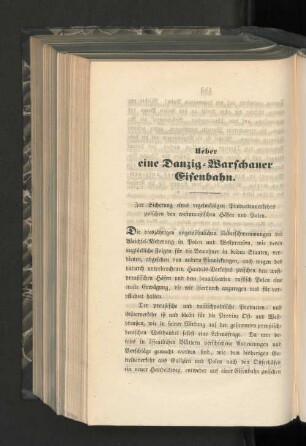 Ueber eine Danzig-Warschauer Eisenbahn.