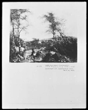 Südliche Landschaft mit heimkehrenden Jägern