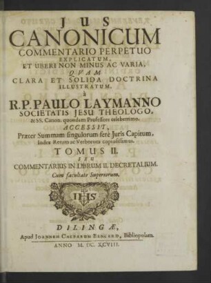2: Commentarius In Librum II. Decretalium