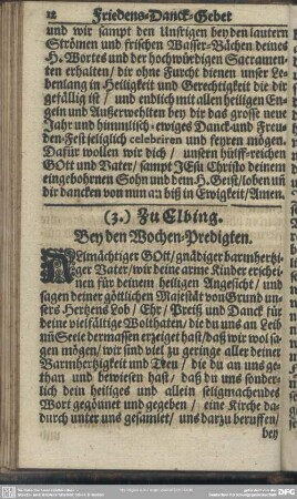 (3.) Zu Elbing. Bey den Wochen-Predigten