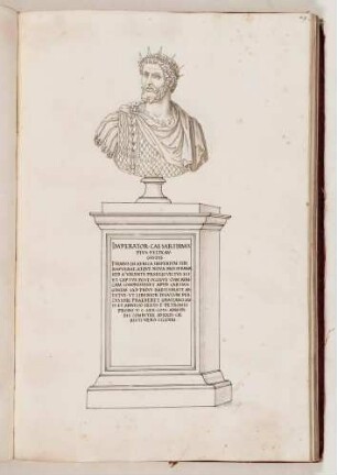 Bildnisbüste des römischen Kaisers Firmus, in: Series continuata omnium Imperatorum [...], Bd. 2, Bl. 49
