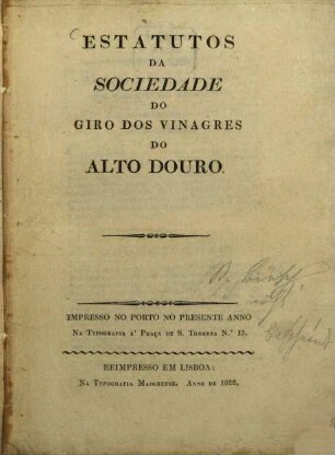 Estatutos da sociedade do giro dos vinagres do Alto-Douro : Sessão 1 - 15