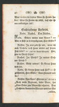 Sechszehnter Auftritt. Rode. Rachel. Der Küster