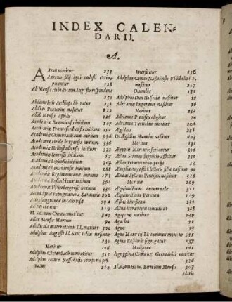 Index Calendarii.