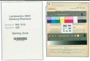 Entnazifizierung Ernst Sperling , geb. 02.06.1913 (Techniker)