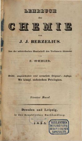 Lehrbuch der Chemie, 4. Band