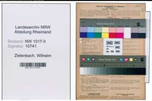 Entnazifizierung Wilhelm Zielenbach , geb. 10.05.1903 (Postschaffner)