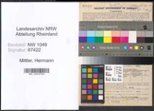 Entnazifizierung Hermann Mittler , geb. 02.03.1888 (Baecker)