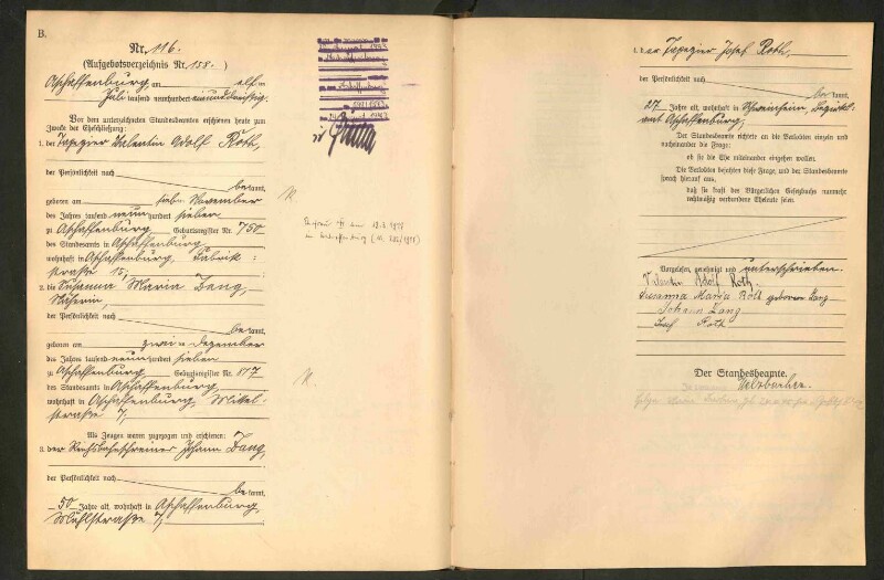 Standesamtsbuch der Stadt Aschaffenburg: Eheschließungen 252/1930 - 130/1931