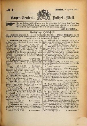 Bayer. Zentral-Polizei-Blatt. 1897