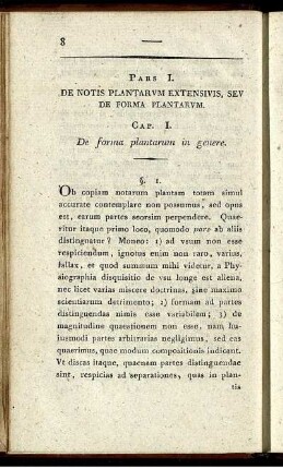 Pars I. De notis plantarum extensius, seu de forma plantarum.