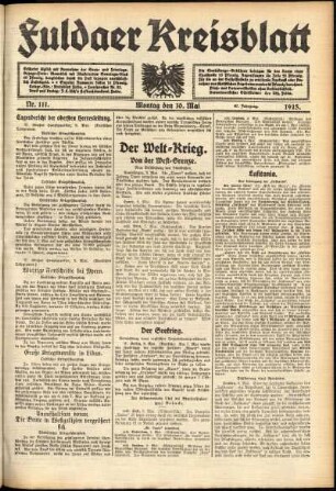 Ausgabe vom Montag, den 10. Mai 1915.
