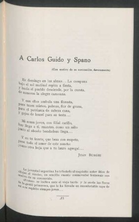 A Carlos Guido y Spano